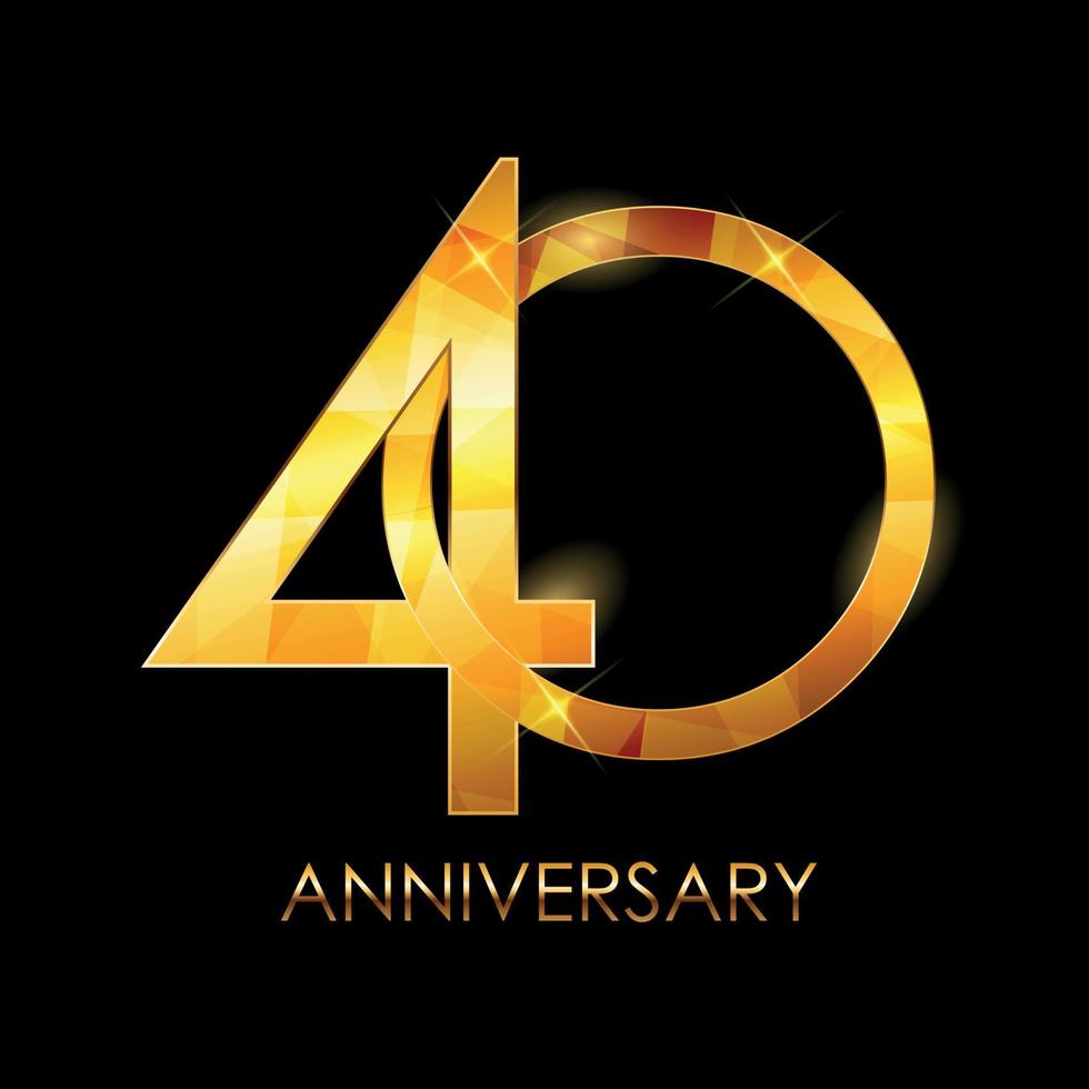 Template 40 Years Anniversary Congratulations Vector Illustration