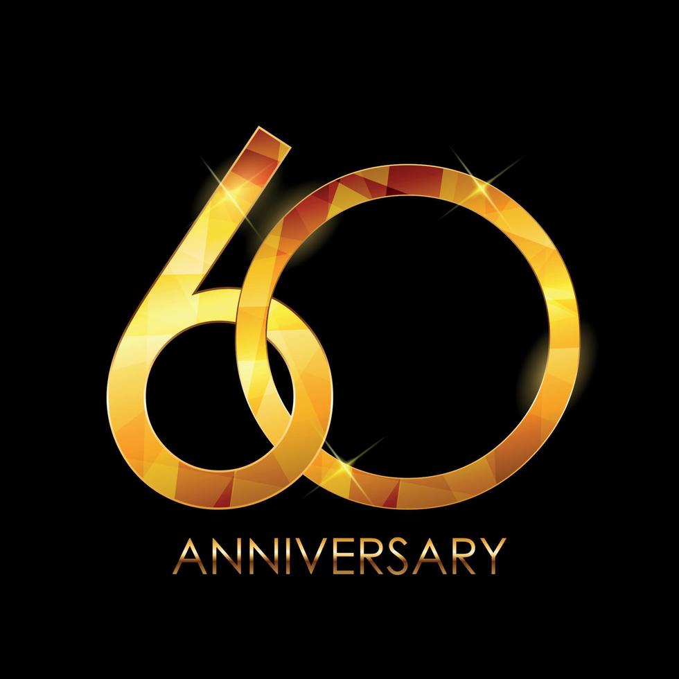 Template 60 Years Anniversary Congratulations Vector Illustration