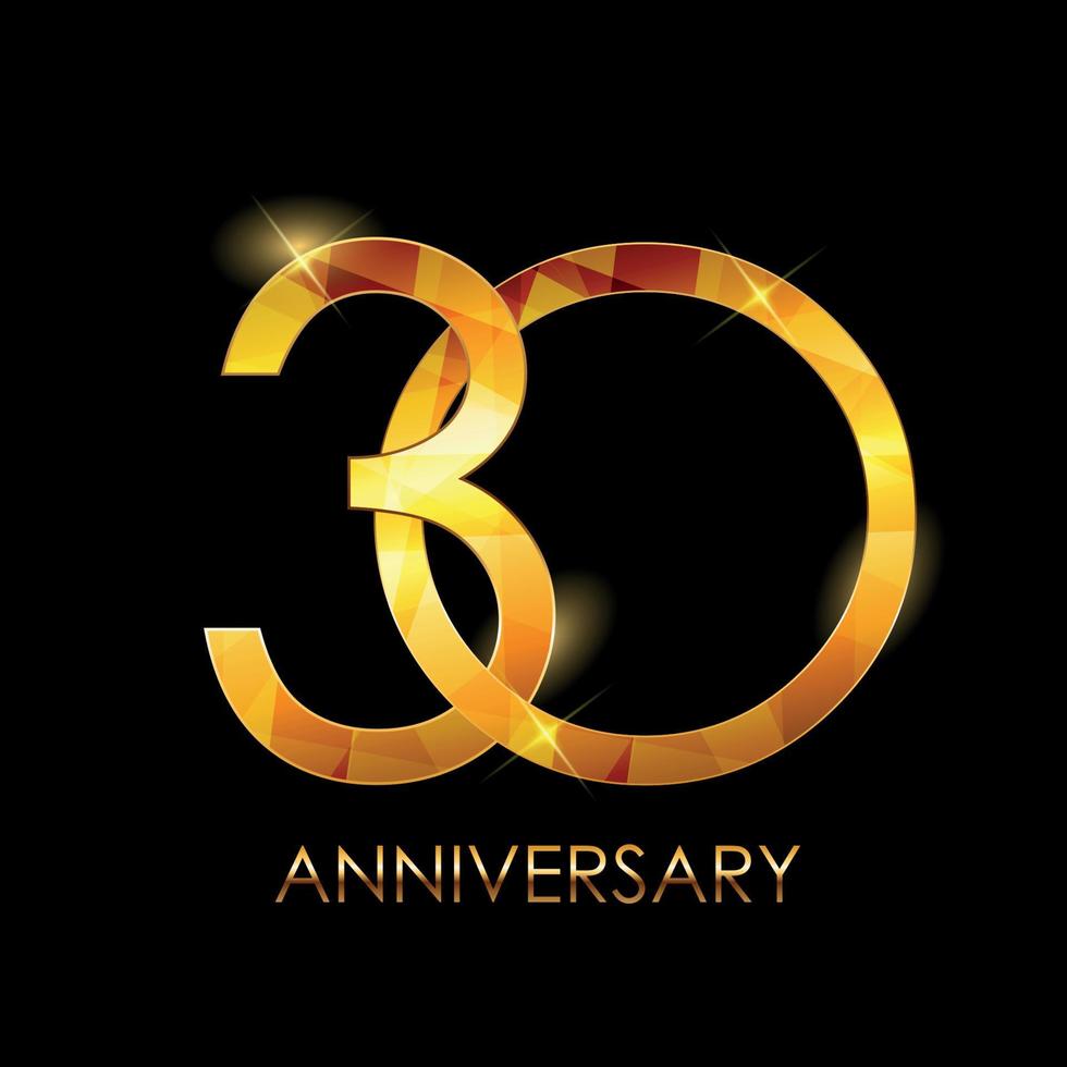 Template 30 Years Anniversary Congratulations Vector Illustration