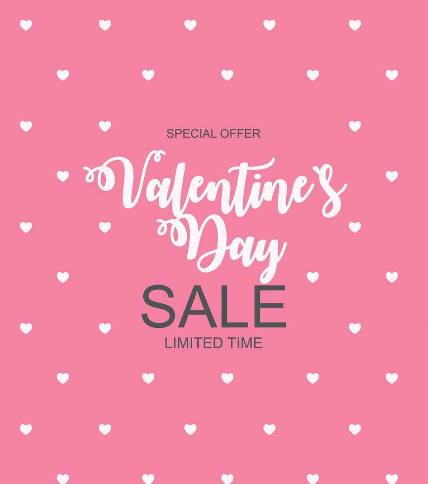 Valentines Day Sale, Discount Card. Vector Illustration