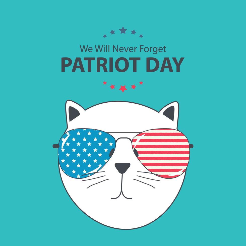 Patriot Day Background. September 11 Poster. We will never forget. Vector Illustration