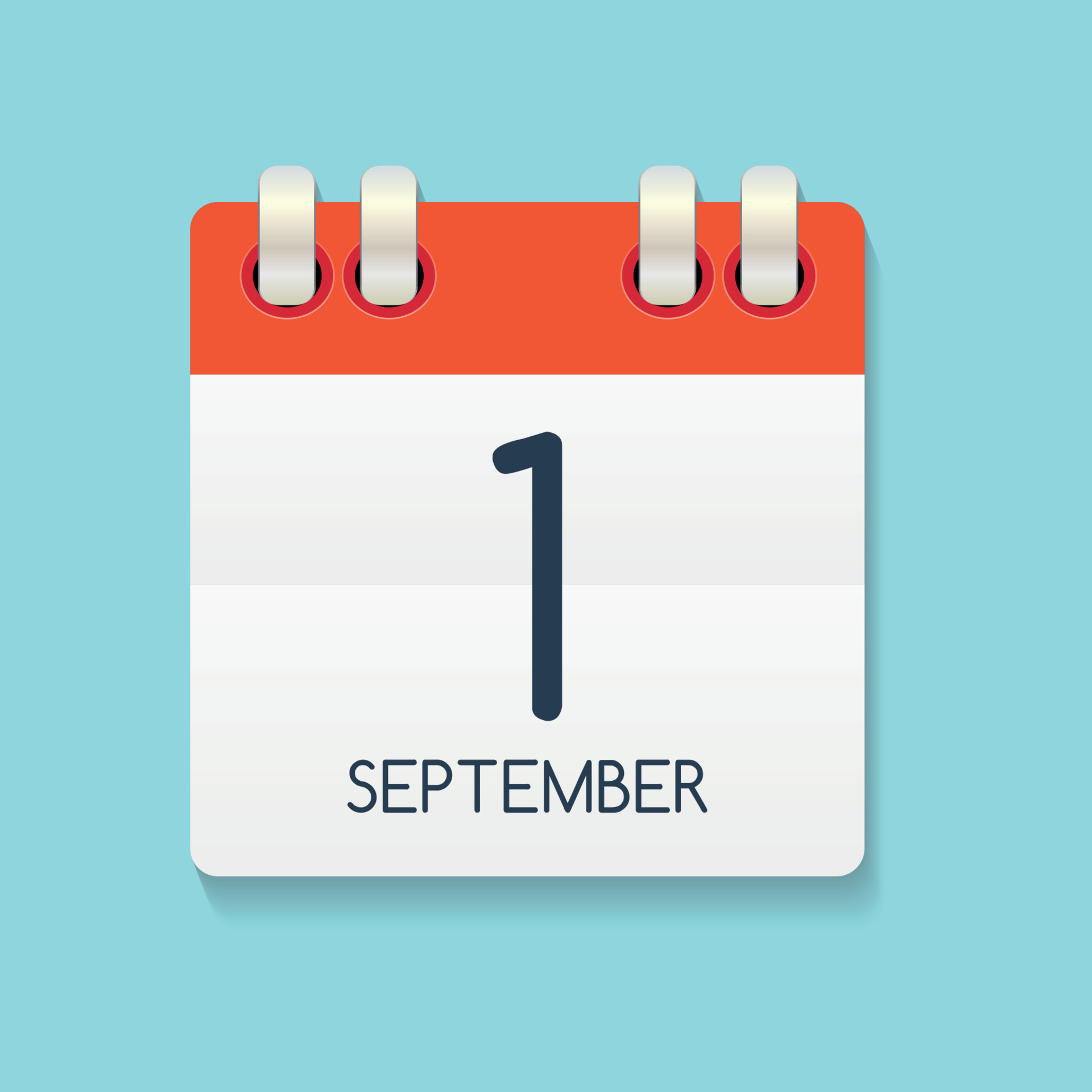 Flat Calendar Icon of 1 September. Vector Illustration 4563877 Vector