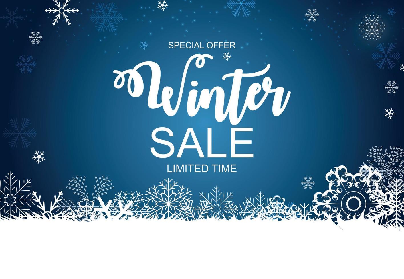 Winter Sale Background Special Offer Banner Background for Business and Advertising. Vector illustration.