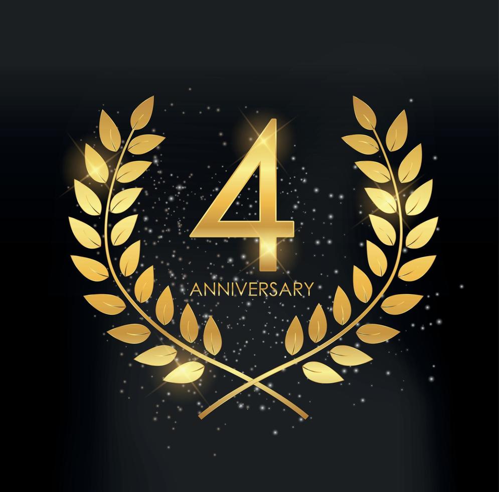 Template Logo 4 Years Anniversary Vector Illustration