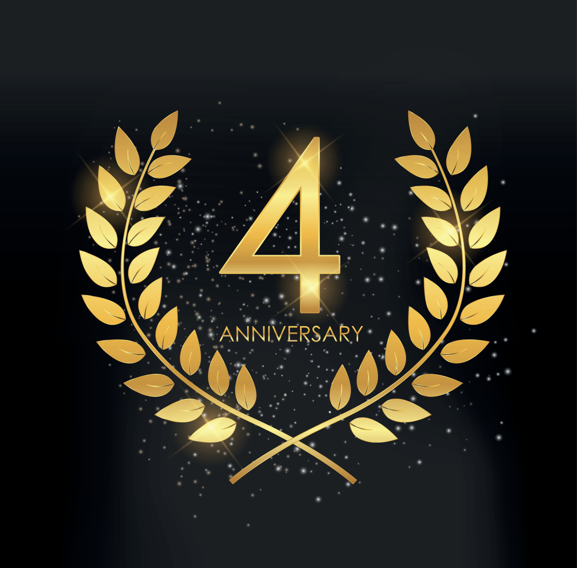 Template Logo 4 Years Anniversary Vector Illustration 4563925 Vector Art at  Vecteezy