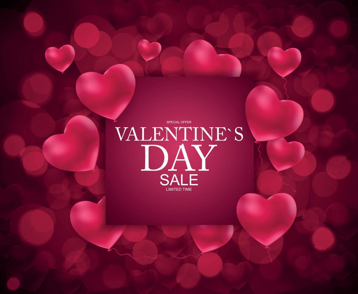 Valentines Day Sale, Discont Card. Vector Illustration