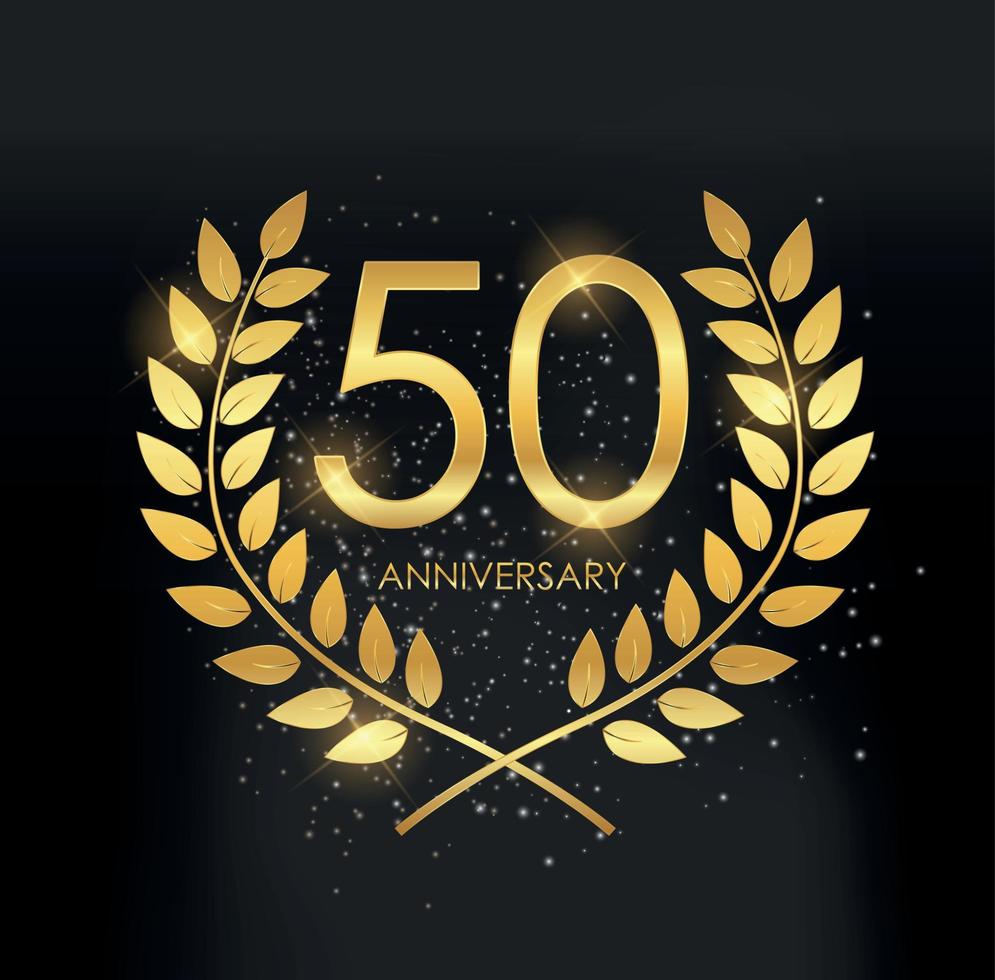 plantilla logo 50 años aniversario vector illustration