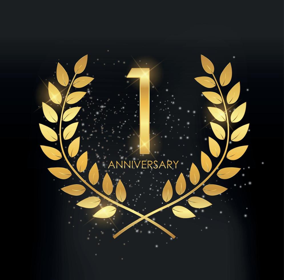 Template Logo 1 Year Anniversary Vector Illustration