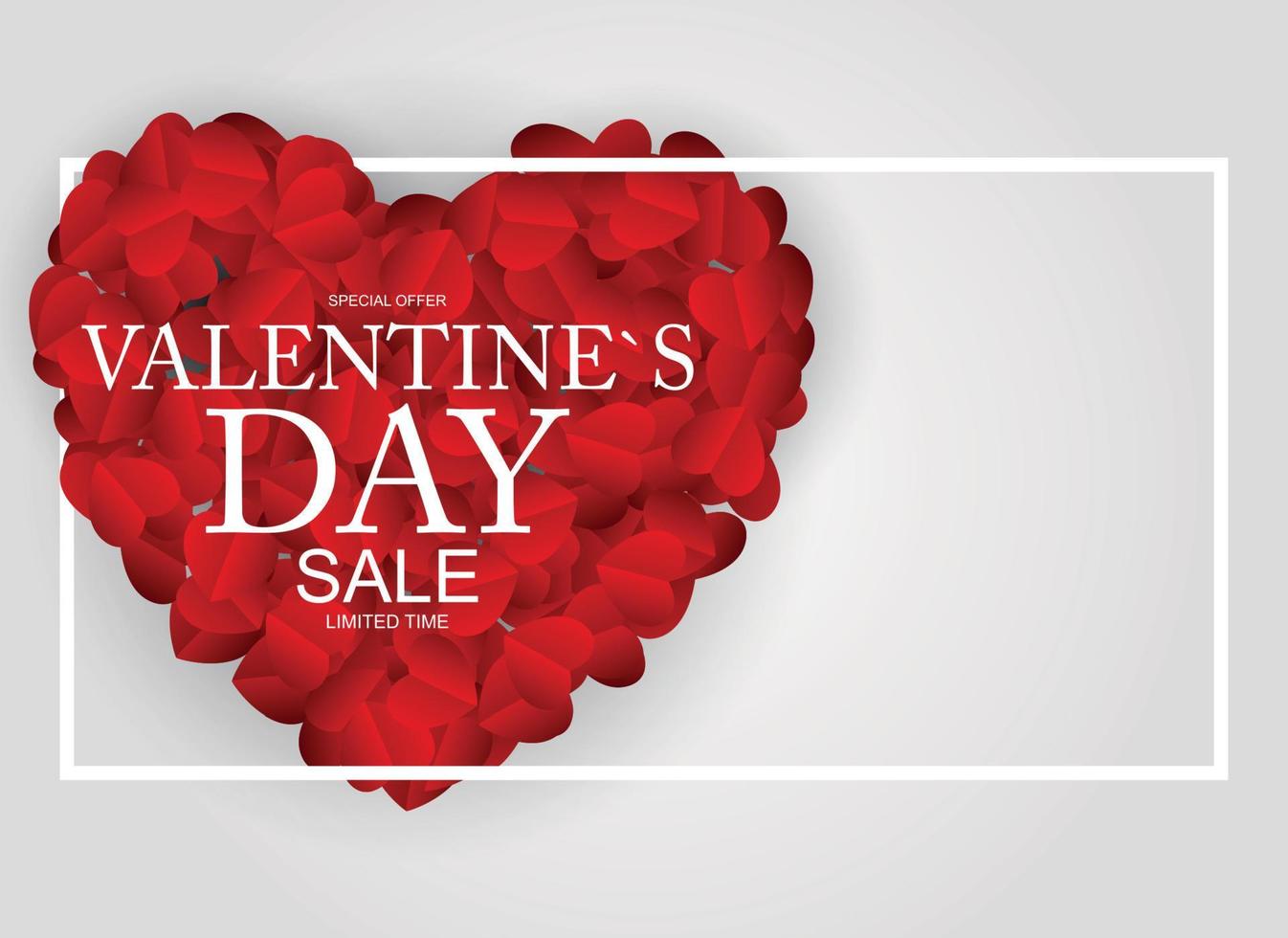 Valentines Day Sale, Discont Card. Vector Illustration