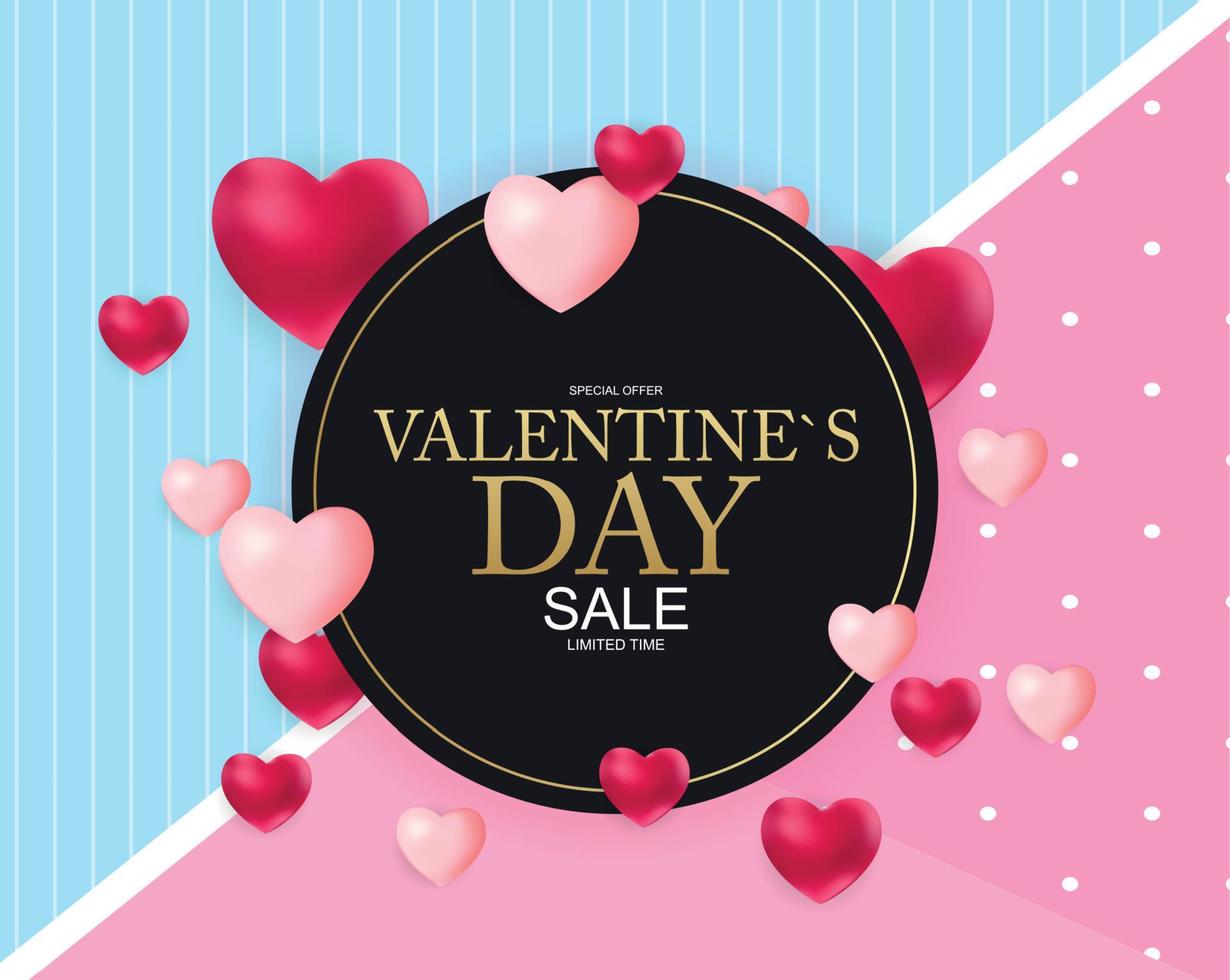 Valentines Day Sale, Discont Card. Vector Illustration