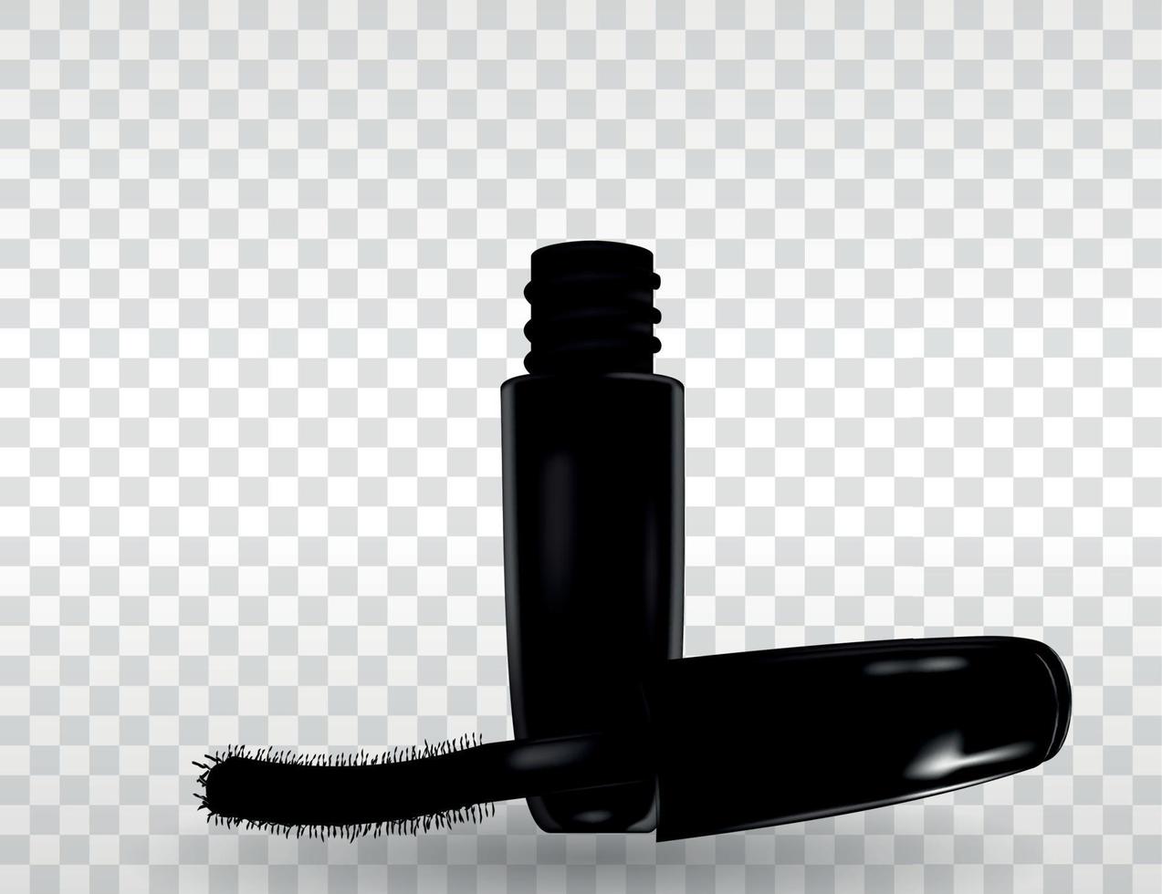 Fashion Design Makeup Cosmetics Product  Template for Ads or Magazine Background.  Mascara Product Series Reportv 3D Realistic Vector Iillustration