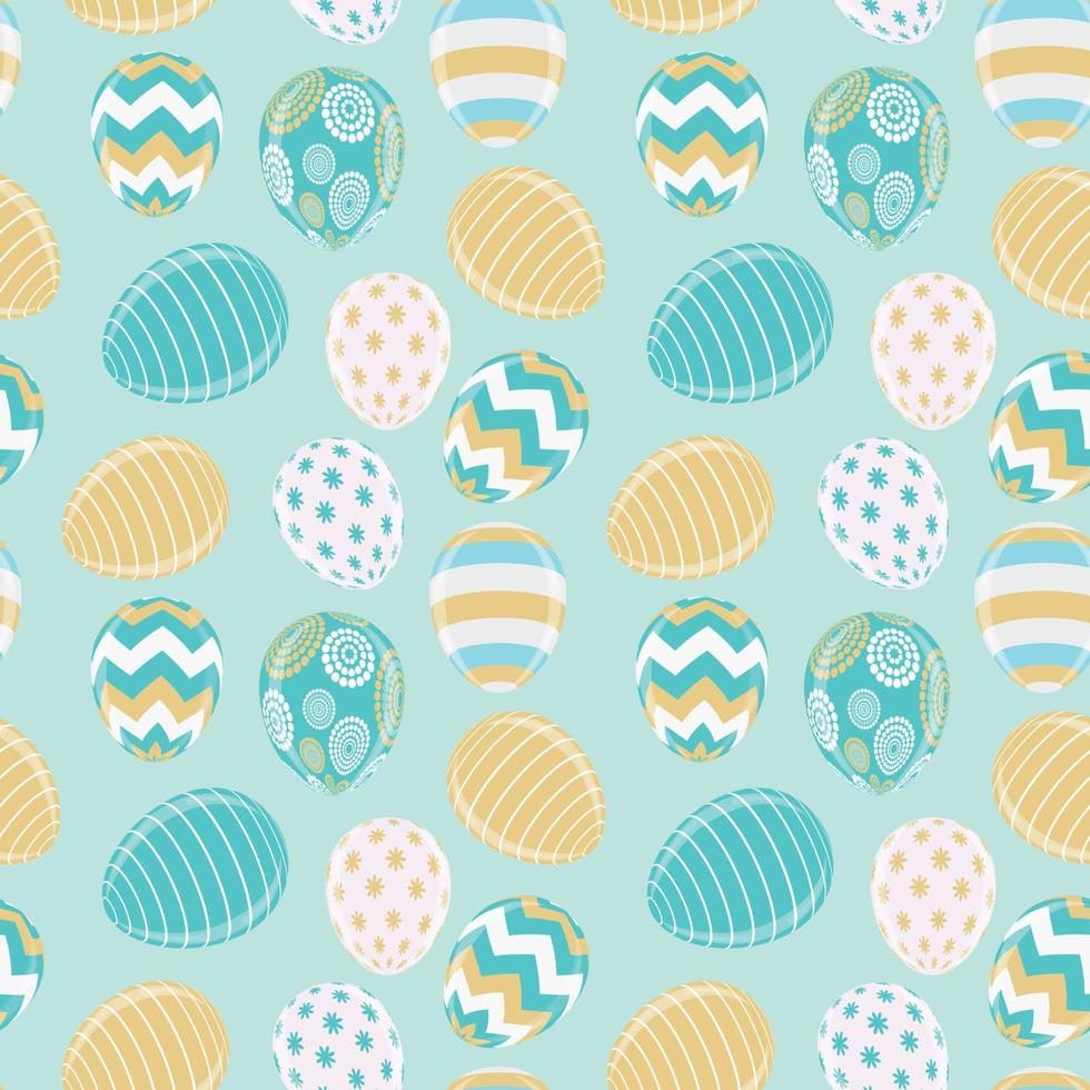 Happy Easter Cute Background with Eggs. Vector Illustration