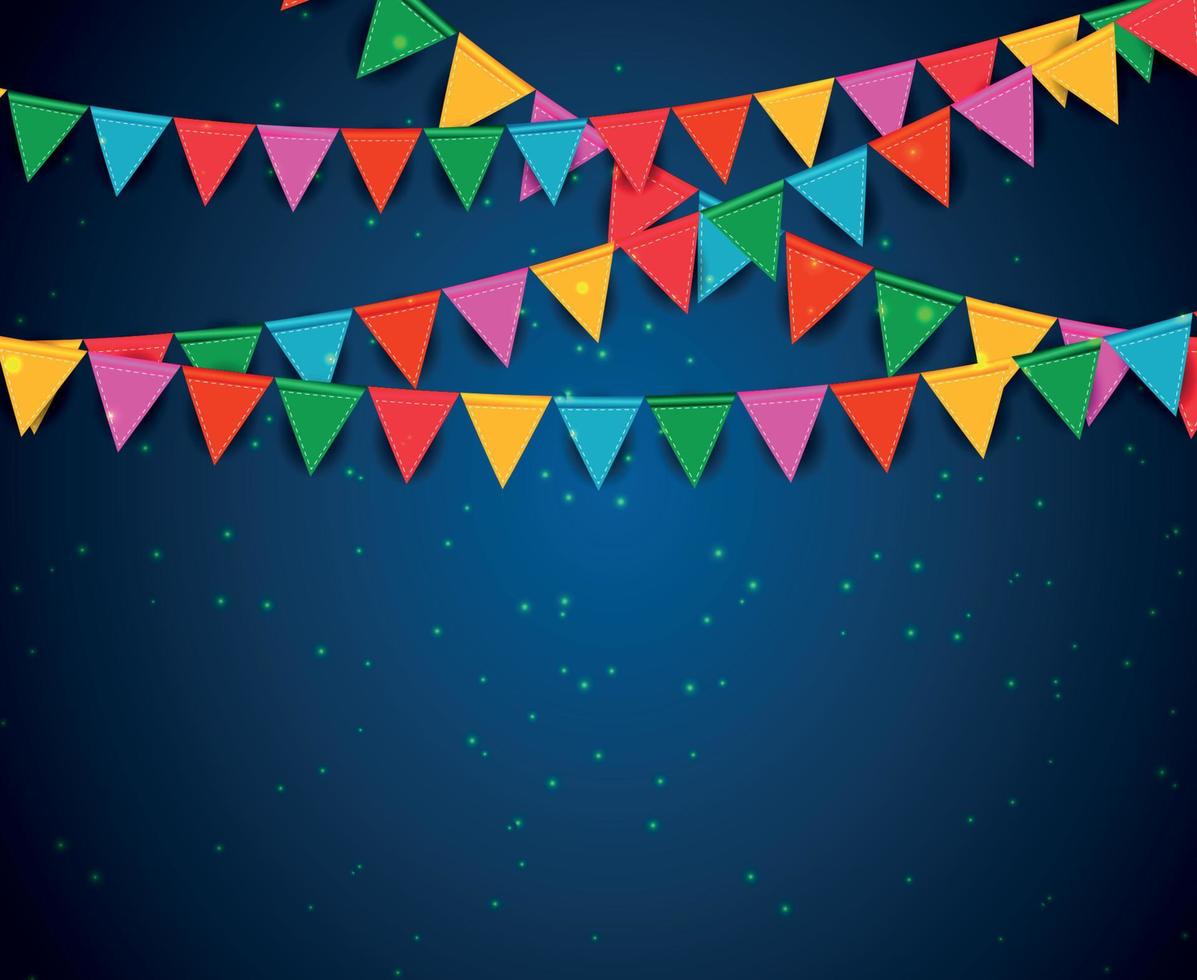 Party Background with Flags Vector Illustration