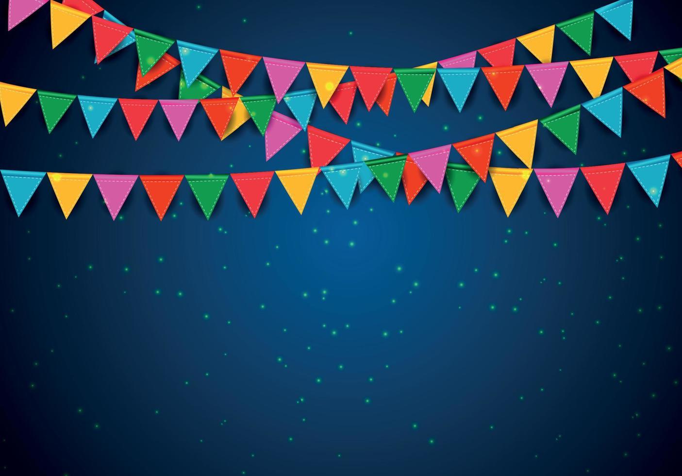 Party Background with Flags Vector Illustration