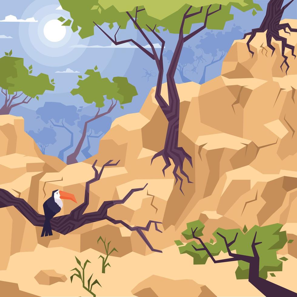 ilustración de fondo de paisaje de montaña vector