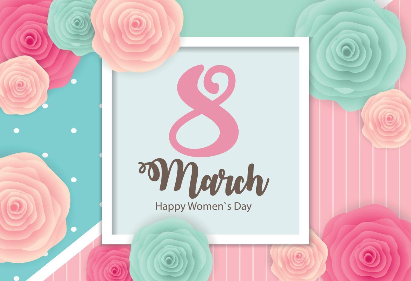 Poster International Happy Women's Day 8 March Floral Greeting card Vector Illustration