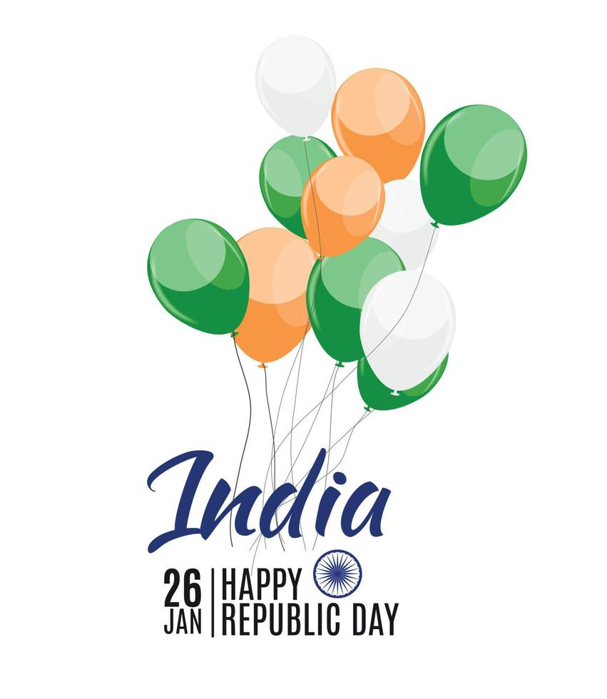 Happy India Republic Day26 January. Vector Illustration