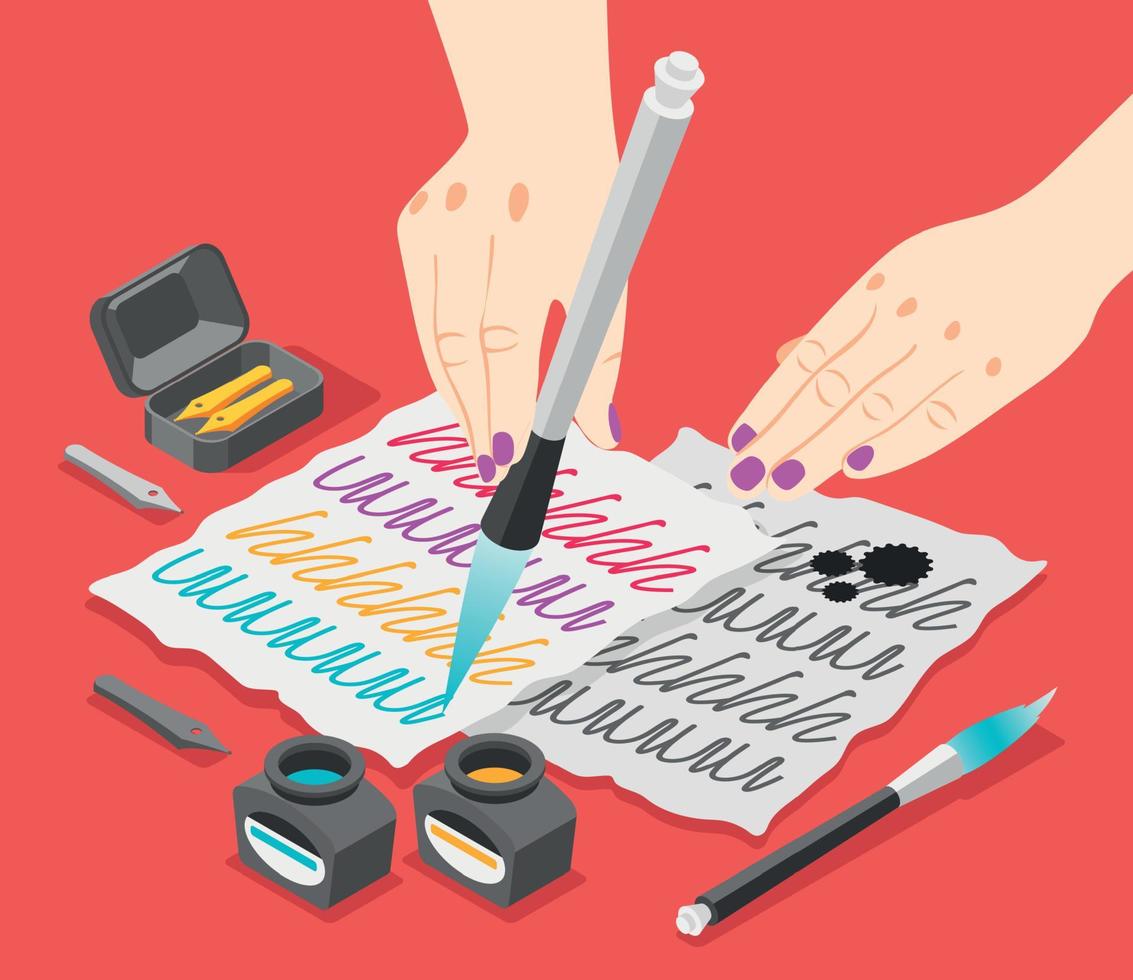 Calligraphic Hand Writing Composition vector