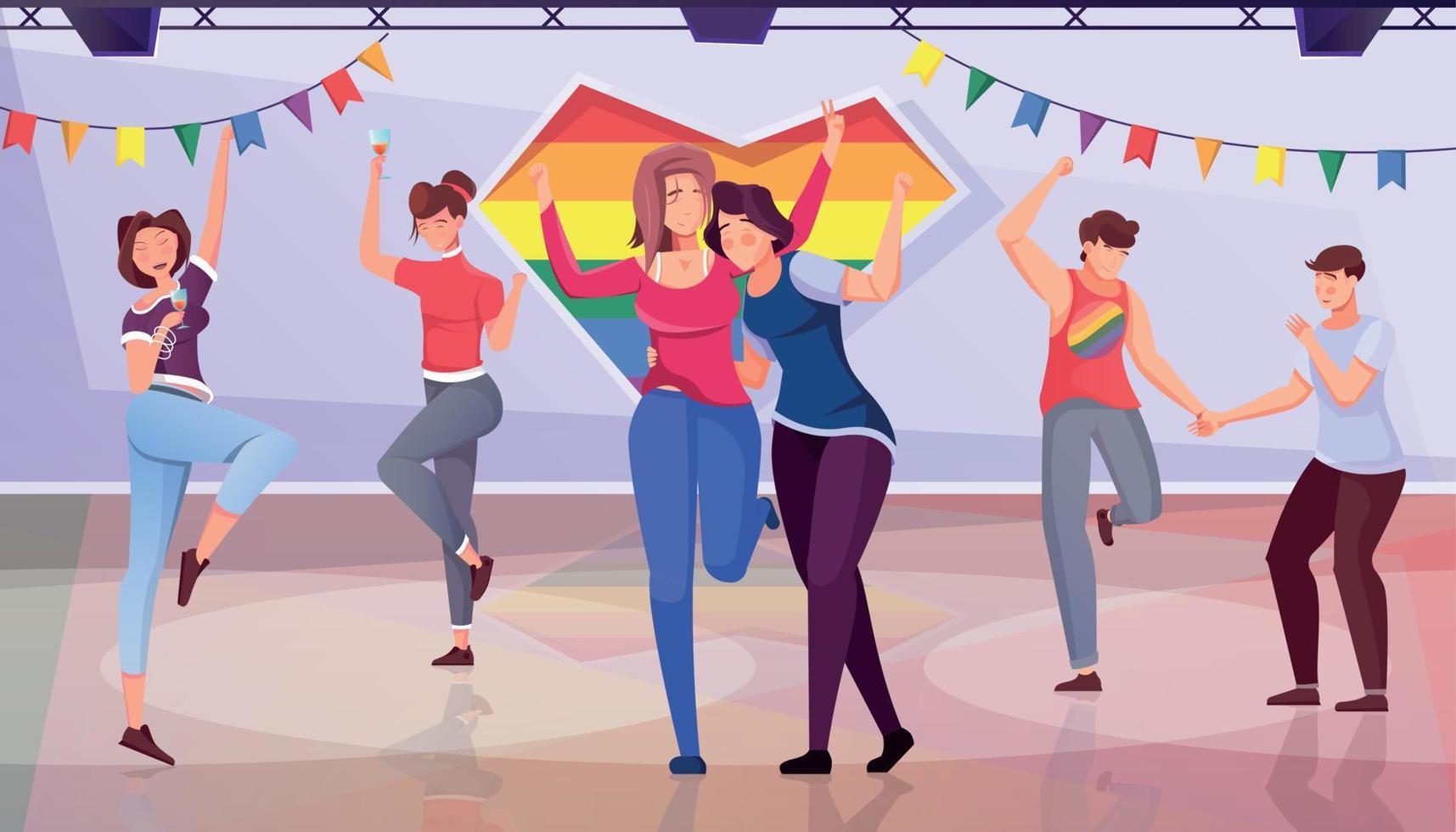 Lgbt Party Flat Background vector