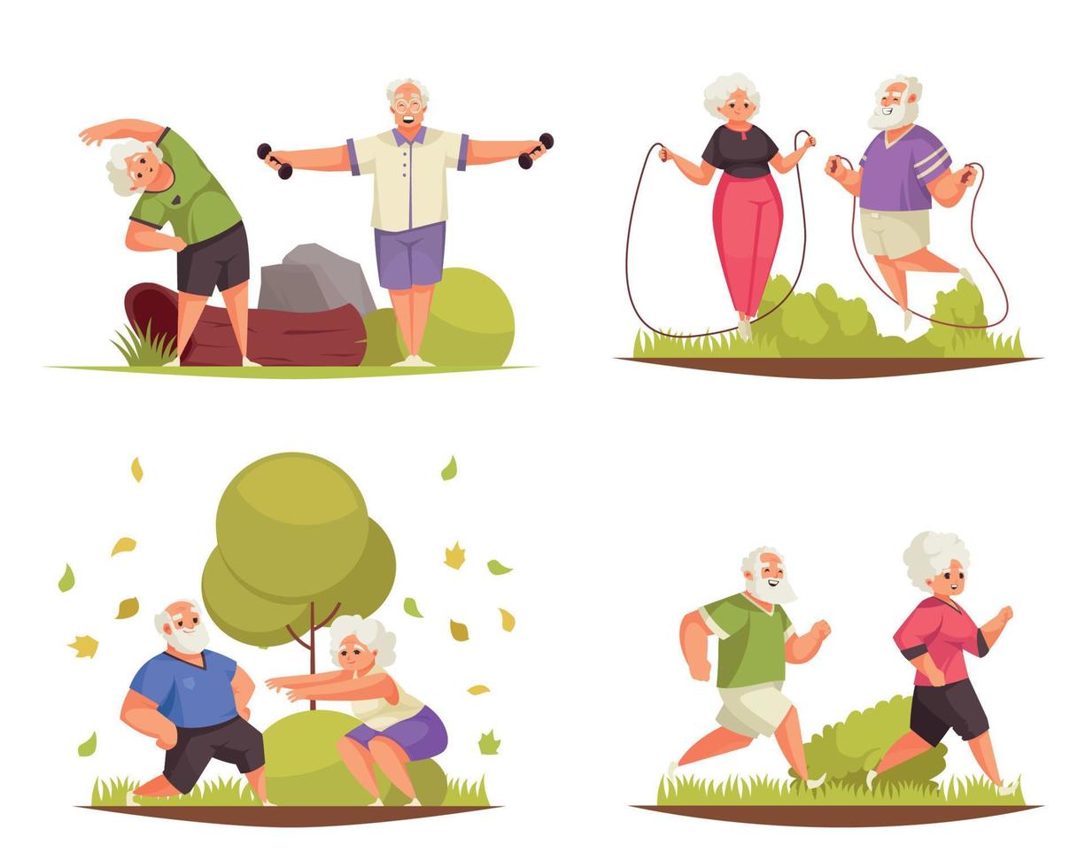 Old People Activity Concept vector