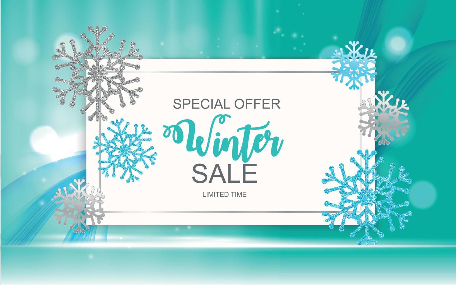 Fondo de venta de invierno Fondo de banner de oferta especial para negocios y publicidad. ilustración vectorial vector