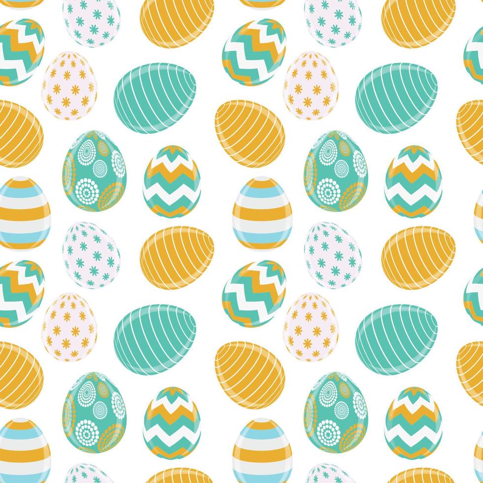 Happy Easter Cute Background with Eggs. Vector Illustration