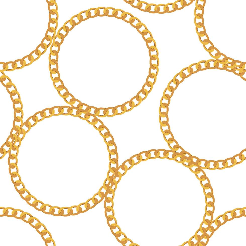 Gold Chain Jewelry Seamless Pattern Background. Vector Illustration