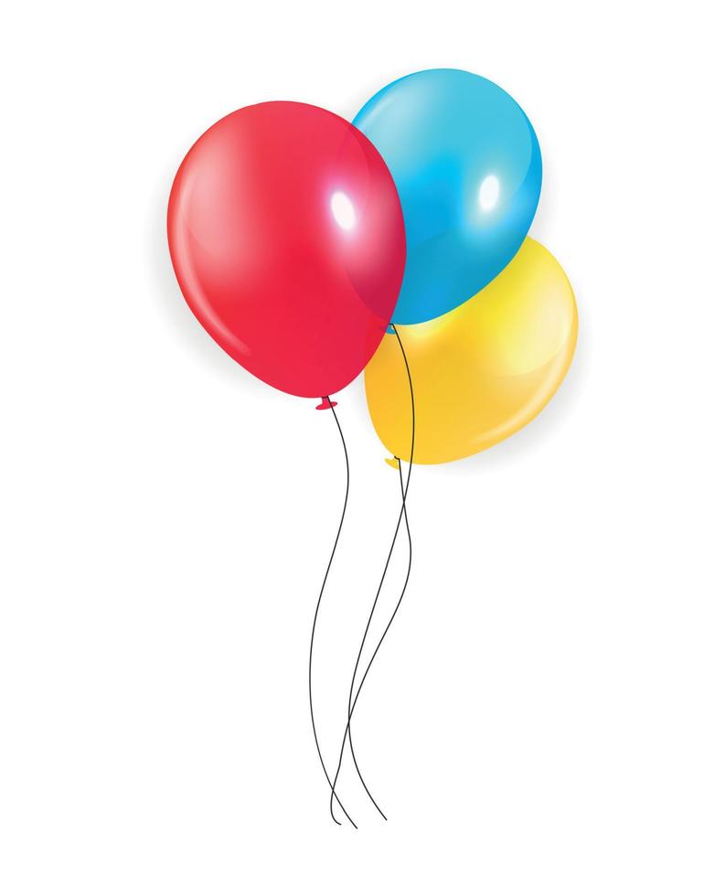 Glossy Happy Birthday Balloons Background Vector Illustration