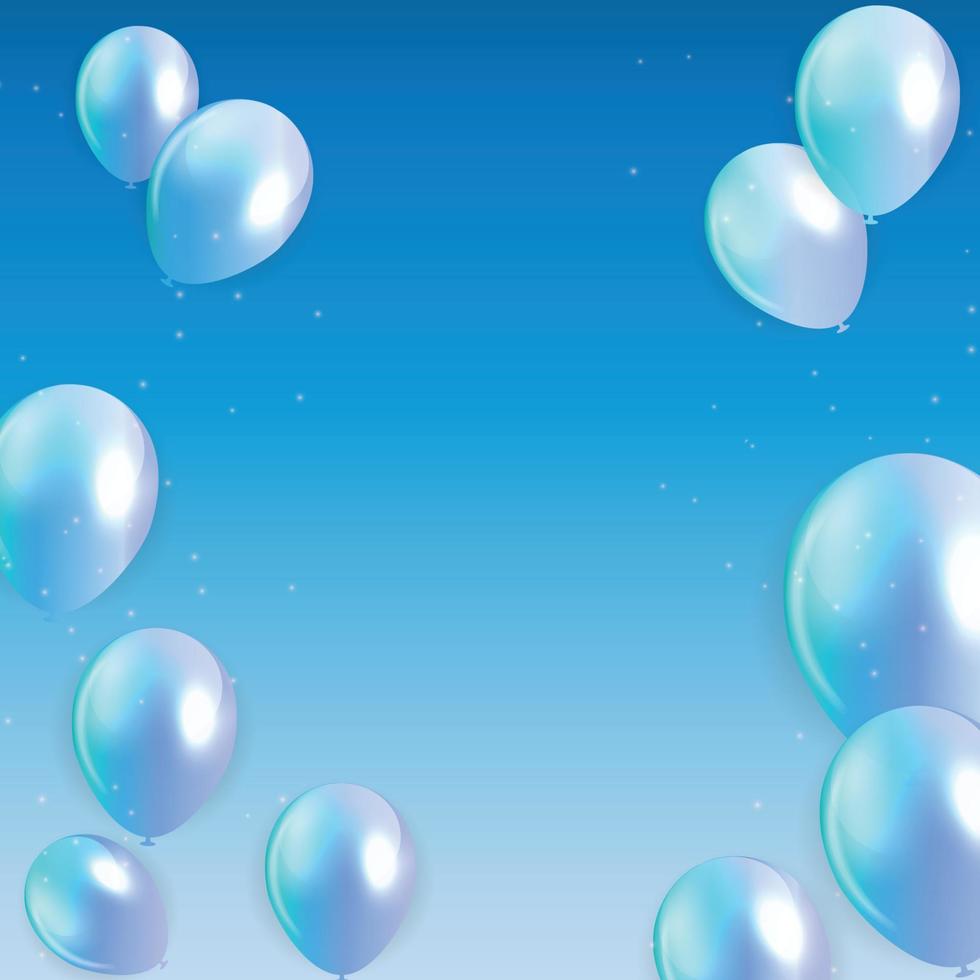 Glossy Happy Birthday Balloons Background Vector Illustration