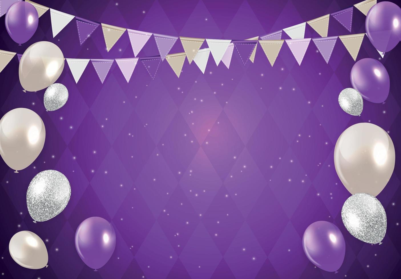 Glossy Happy Birthday Balloons Background Vector Illustration