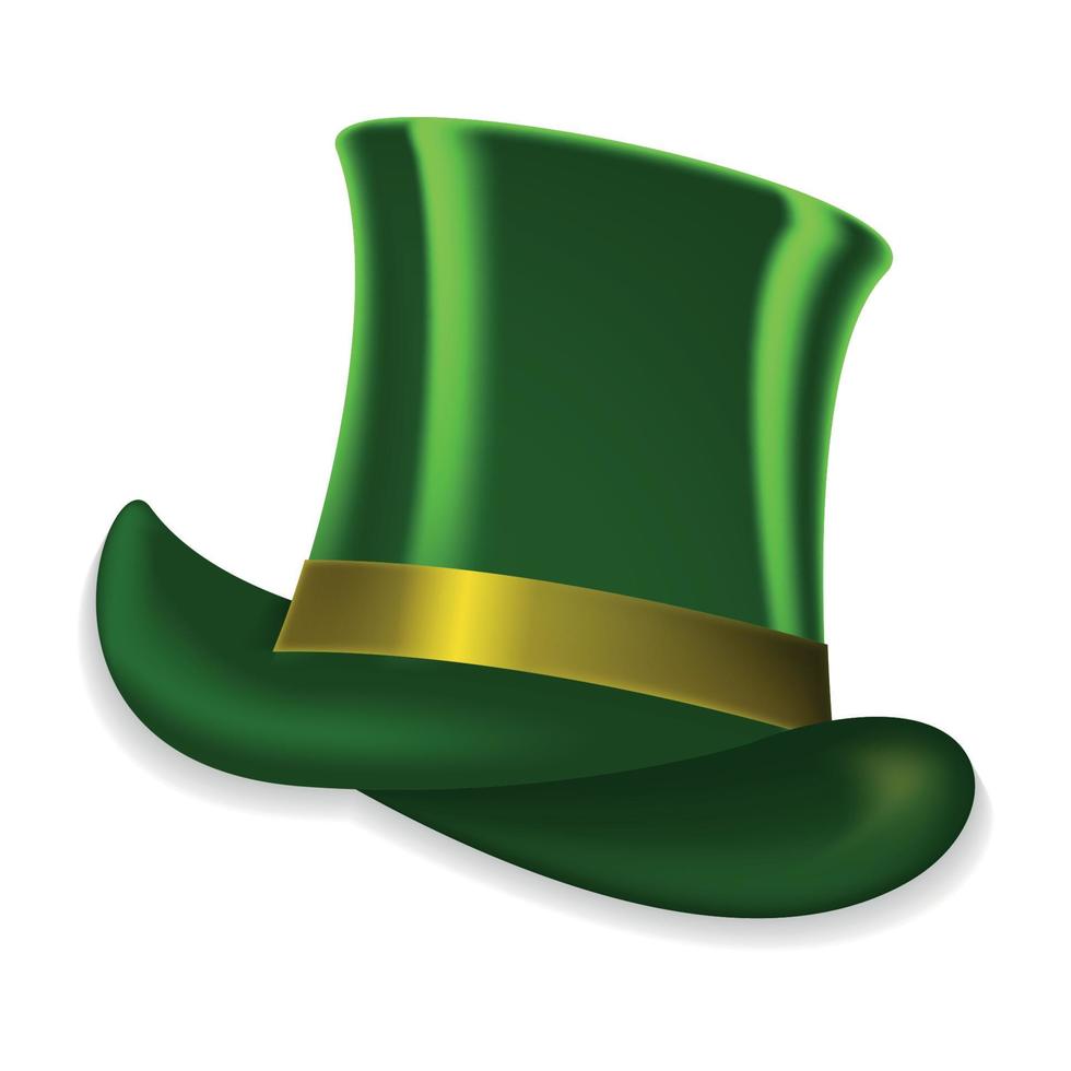 Colorful green hat on spring holiday of St. Patrick on white background. Vector Illustration