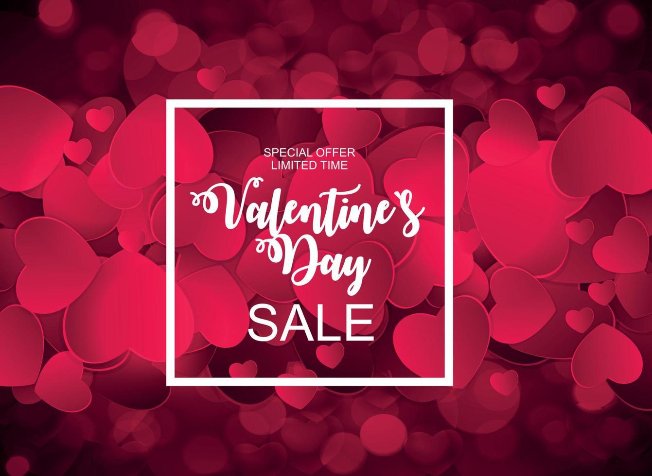 Valentines Day Sale, Discont Card. Vector Illustration