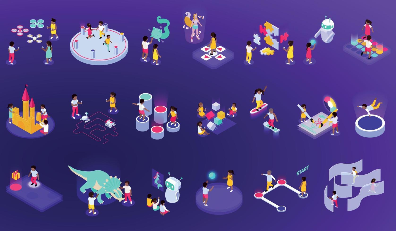 Futuristic Playground Icons Collection vector