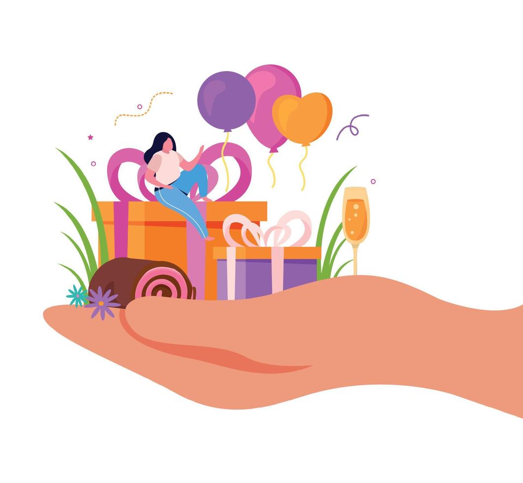 Birthday Gifts Giving Background vector