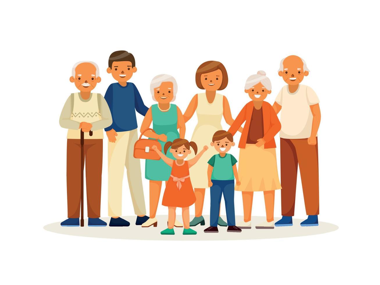 Elderly People Happy Life Cartoon Concept vector