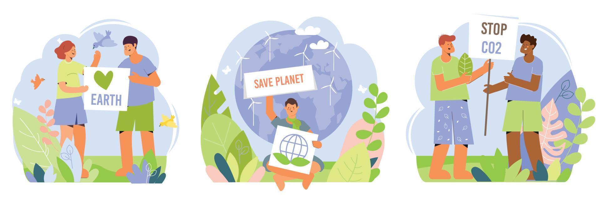 Stop Polluting Planet Compositions vector
