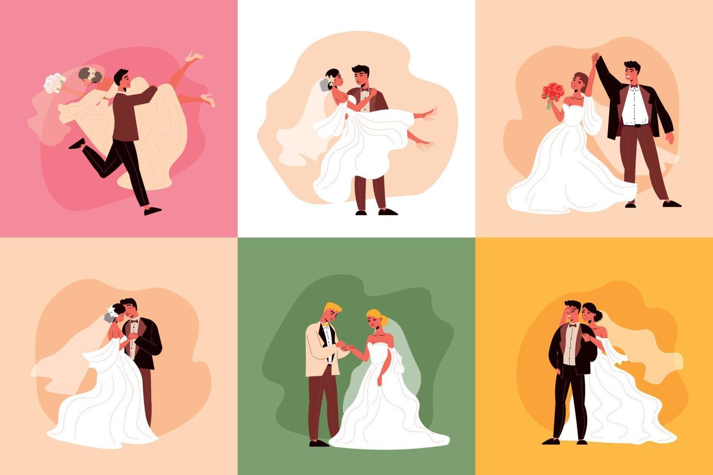 concepto de diseño de pareja de boda vector