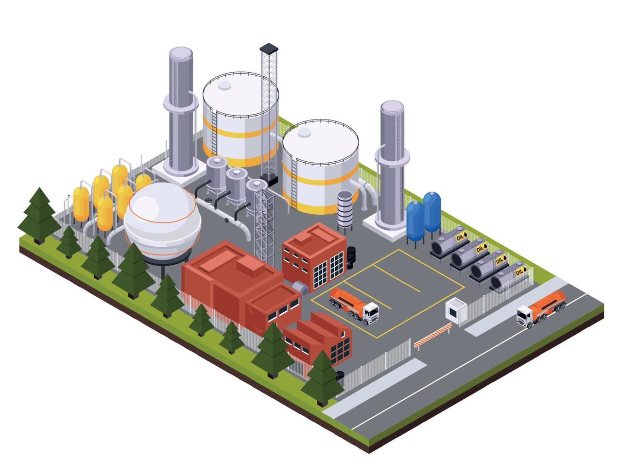 composición de la planta de procesamiento de petróleo vector