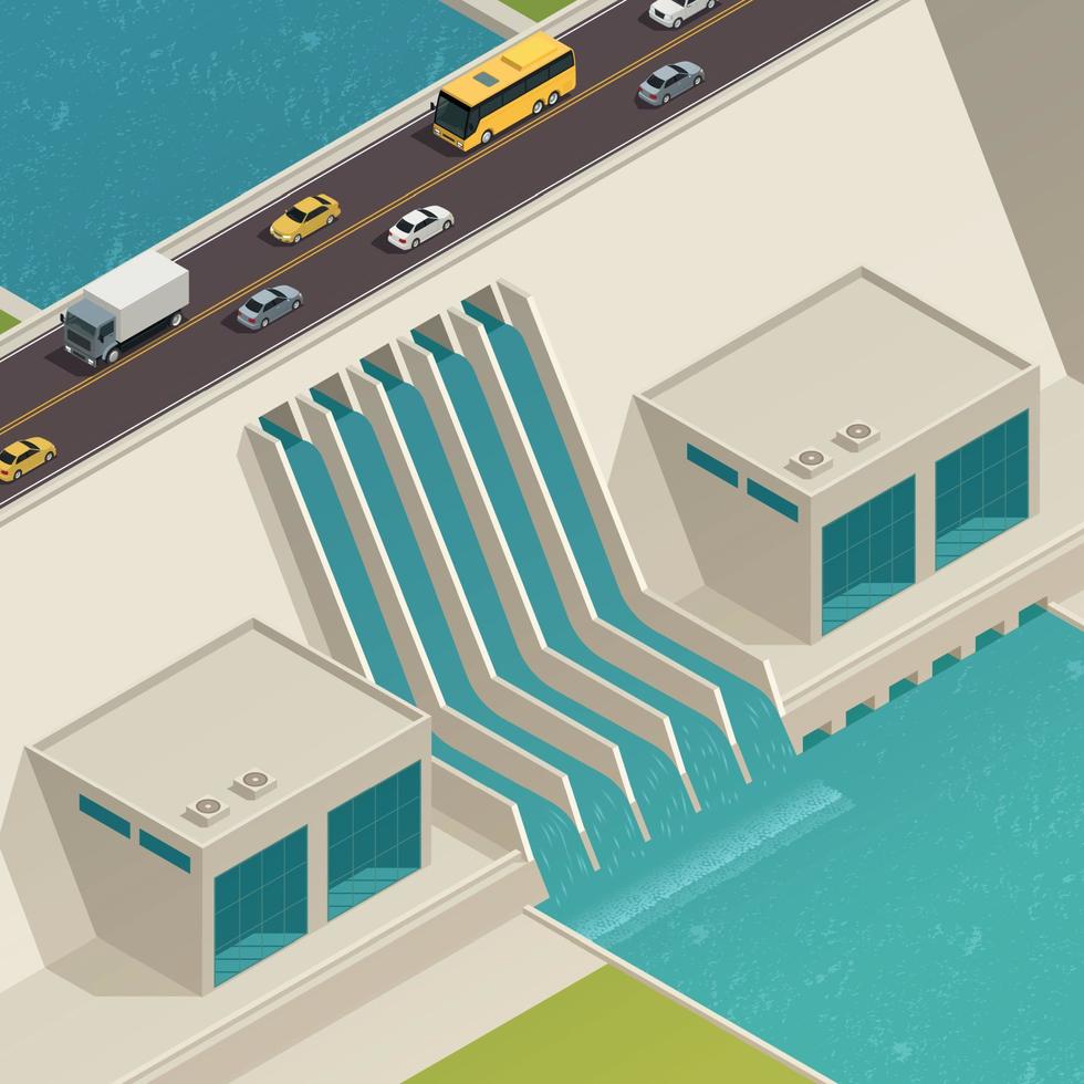 Green Energy Ecology Isometric Composition vector