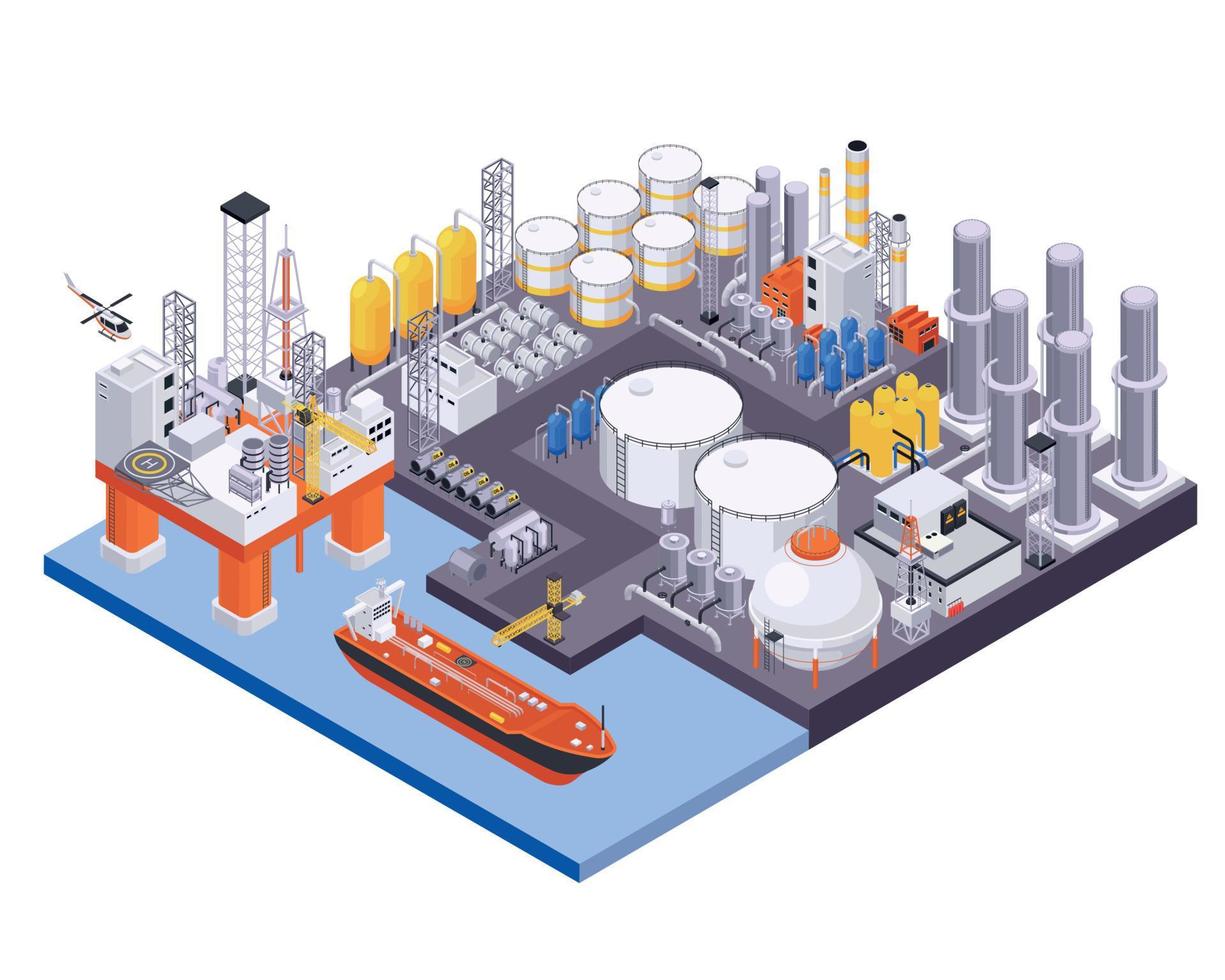 Oil Petroleum Plant Composition vector