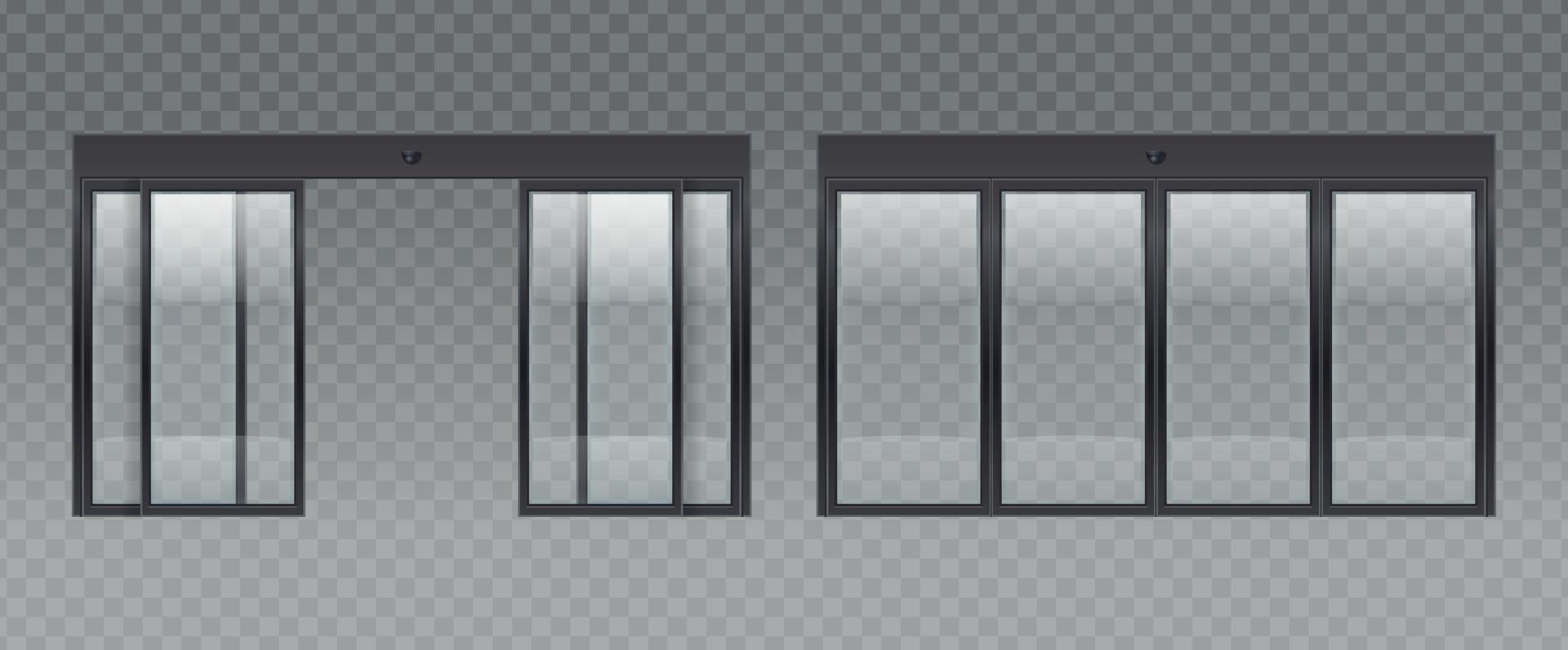Realistic Entrance Doors Set vector
