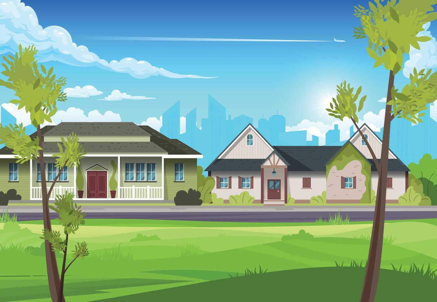 Suburban House Illustration vector