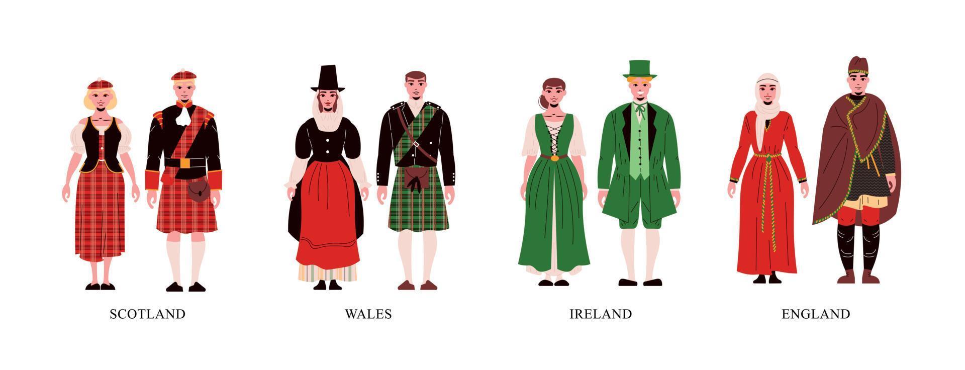 People In National Costume Set 4564736 Vector Art at Vecteezy