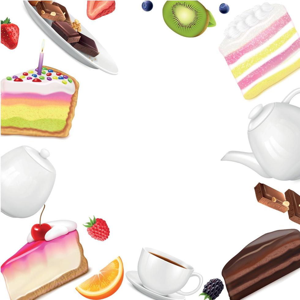 Cake Pieces Background vector
