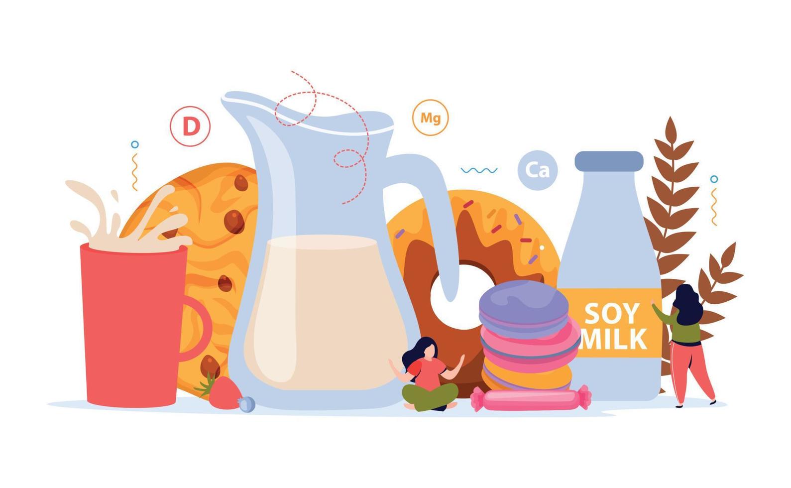 Milk Usage Flat Background vector