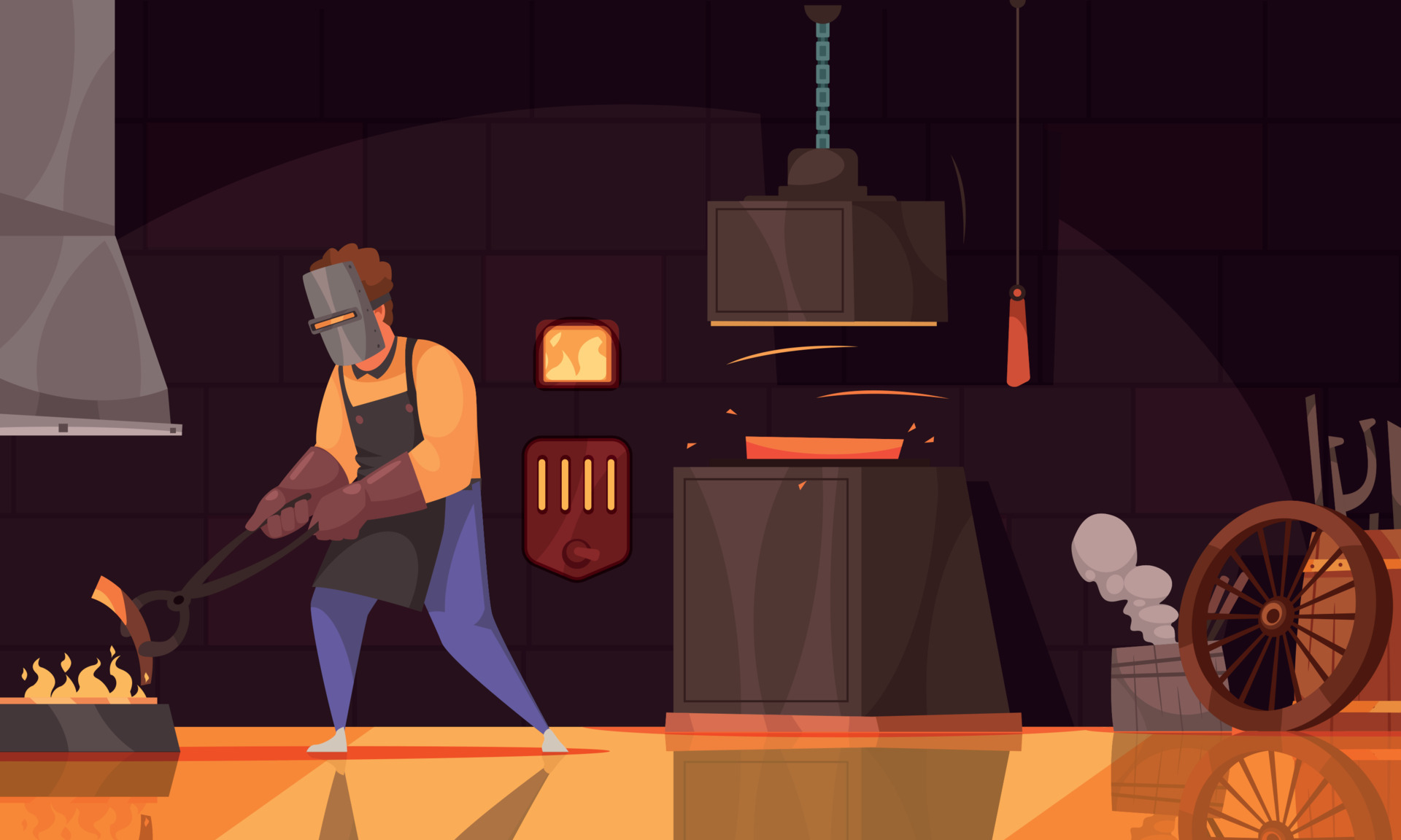 Blacksmith Workshop Cartoon Composition 4564795 Vector Art at Vecteezy Blacksmith Workshop Cartoon Composition 4564795 Vector Art at Vecteezy