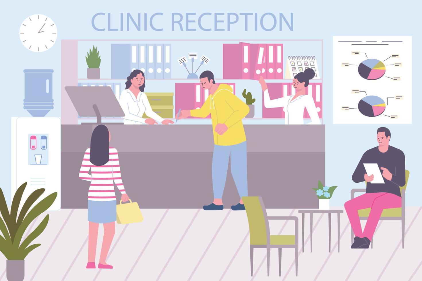 Clinic Reception Admission Composition vector