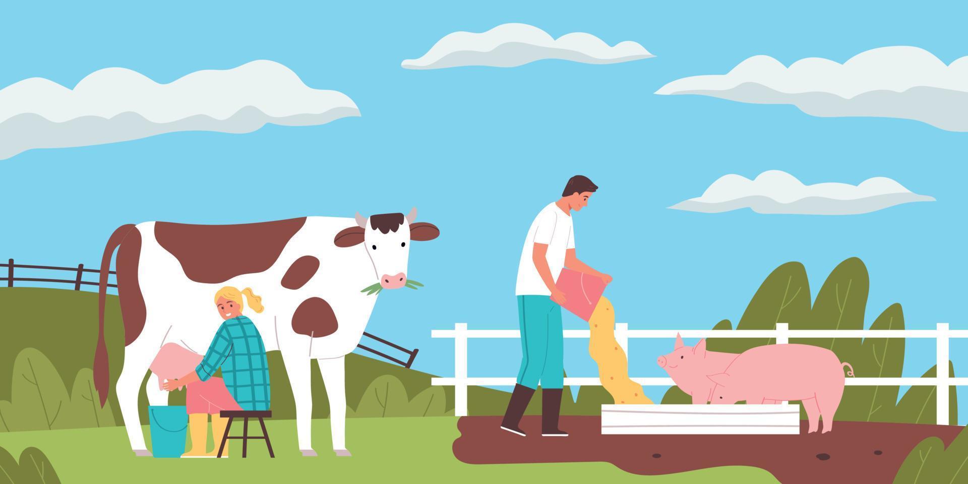 Farm Flat Illustration vector