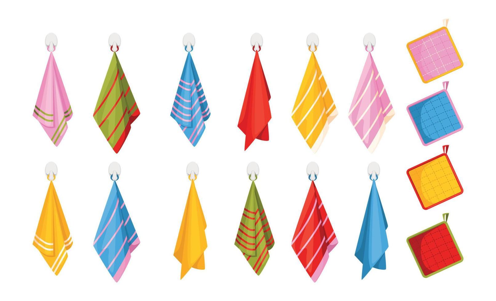 Pot Holder Towels Set vector