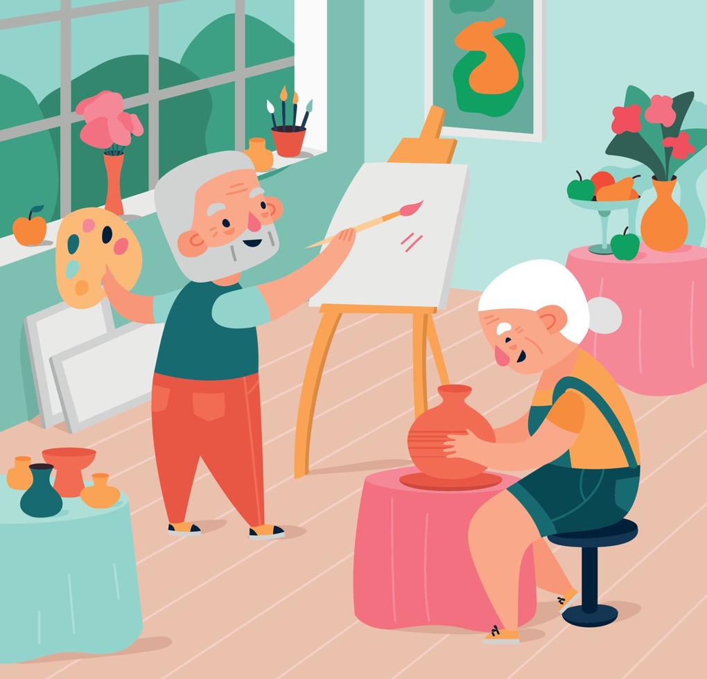 Elderly People Creative Studio vector
